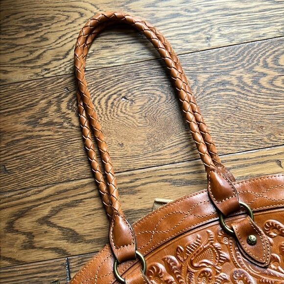 Patricia Nash Zorita Leather Tooled Shoulder Bag Western Boho A27 - Picture 3 of 13
